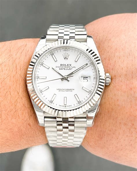 rolex datejust white dial 41mm